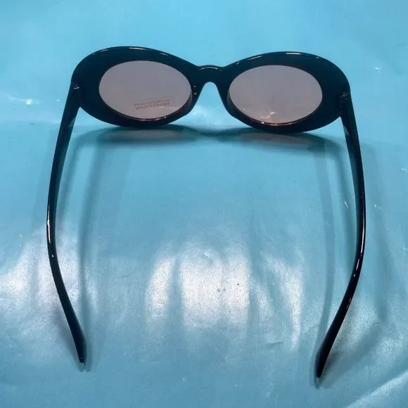 Black Frame Rose Colored Bubble Glasses - Picture 8 of 8